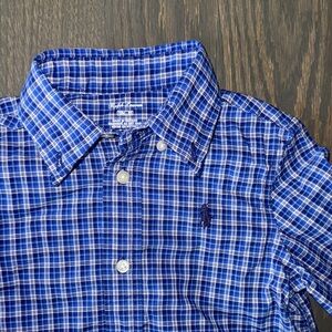 Ralph Lauren Blue Plaid Button Down Long Sleeve | 18M